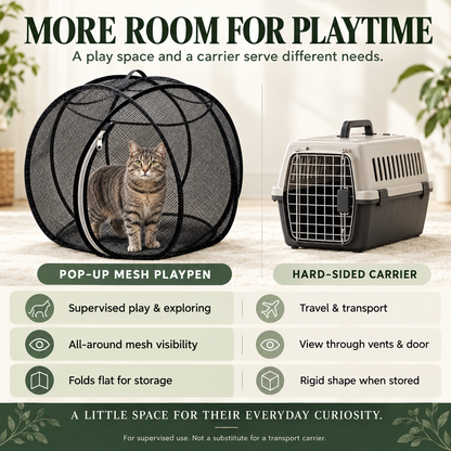 🔥 Today 50% Off!!!🐱360° Panoramic Pop-Up Rolling Cat Playpen Ball🐾