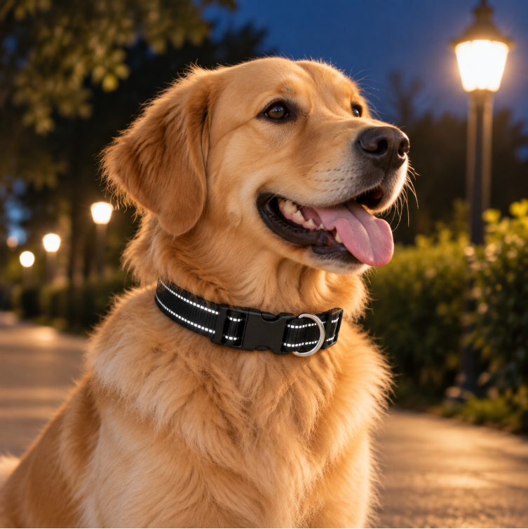 Reflective Dog Collar – Adjustable Safety Collar for Night Walks