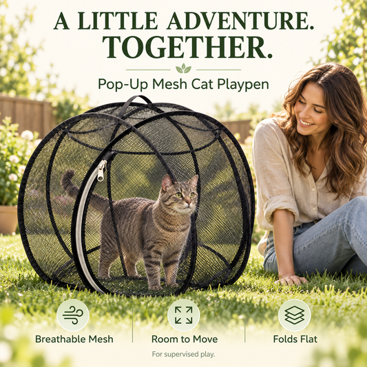 🔥 Today 50% Off!!!🐱360° Panoramic Pop-Up Rolling Cat Playpen Ball.🐾
