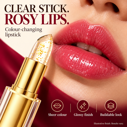 💄 Crystal Clear Color-Changing Lipstick — Your Everyday Rosy Glow
