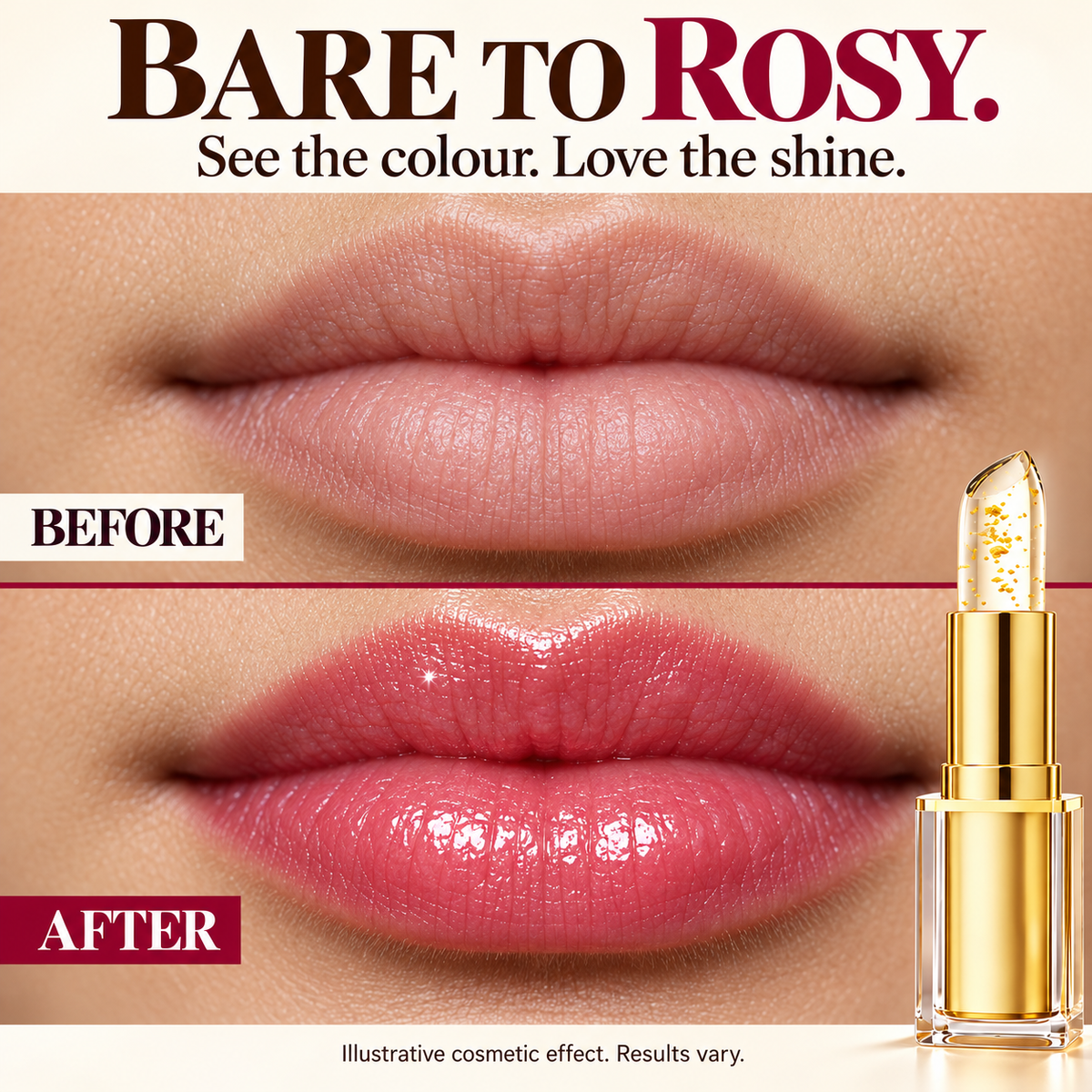 💄 Crystal Clear Color-Changing Lipstick — Your Everyday Rosy Glow