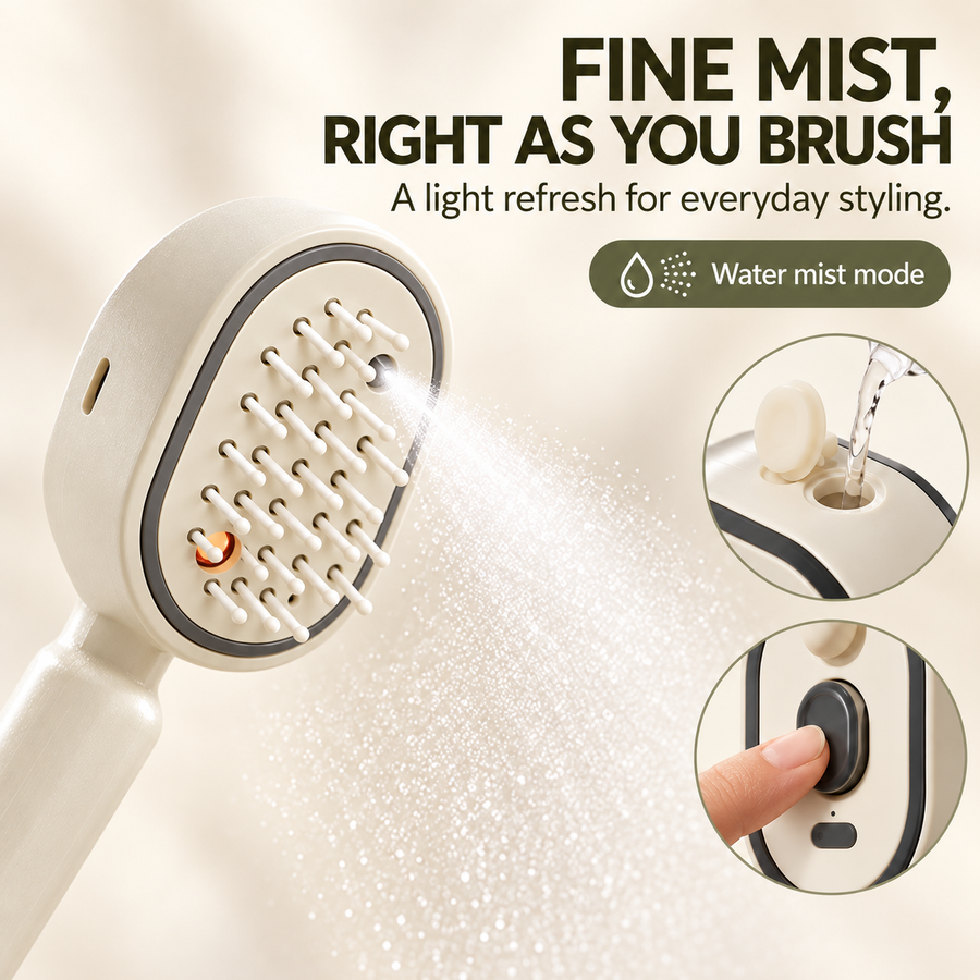 Fine mist released while brushing