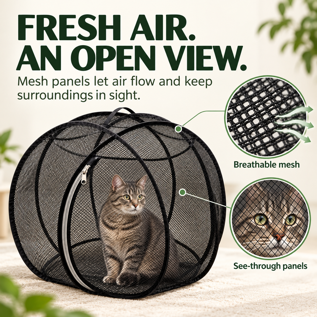 🔥 Today 50% Off!!!🐱360° Panoramic Pop-Up Rolling Cat Playpen Ball🐾