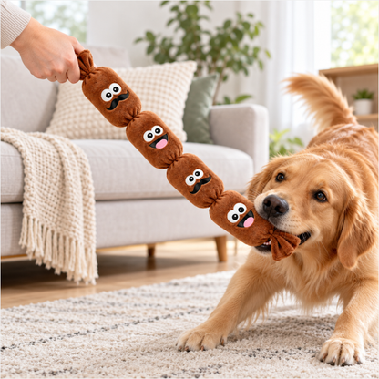 Squeaky Sausage Dog Toy – Interactive Plush Chew Toy for Tugging, Biting & Boredom Relief
