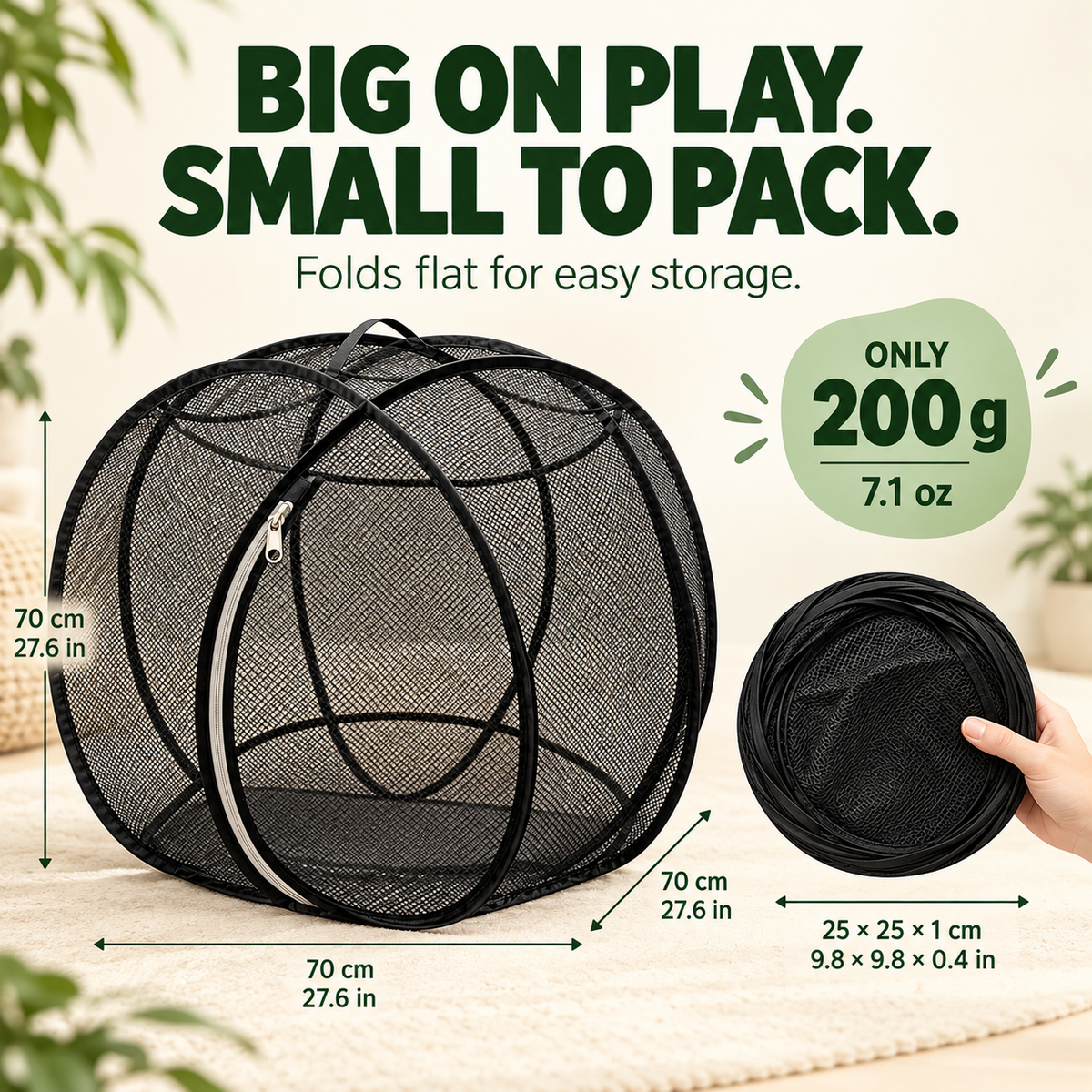 🔥 Today 50% Off!!!🐱360° Panoramic Pop-Up Rolling Cat Playpen Ball🐾