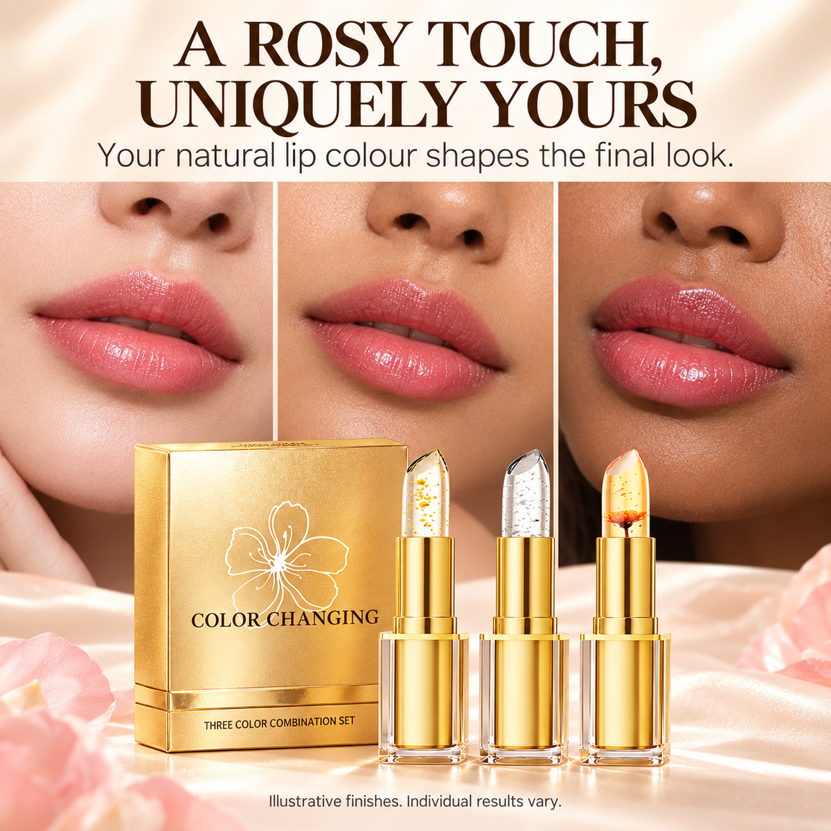 💄 Crystal Clear Color-Changing Lipstick — Your Everyday Rosy Glow