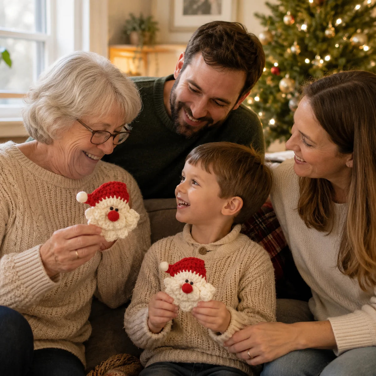 🎅100% Handmade Crochet Santa Ornament  - The Best Christmas Gift