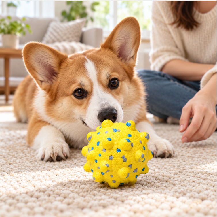 E-TPU Textured Dog Toy Ball – Lightweight, Bouncy & Floating