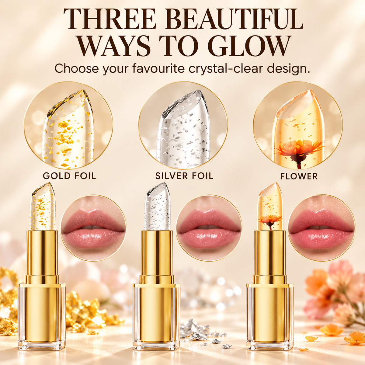 💄 Crystal Clear Color-Changing Lipstick — Your Everyday Rosy Glow