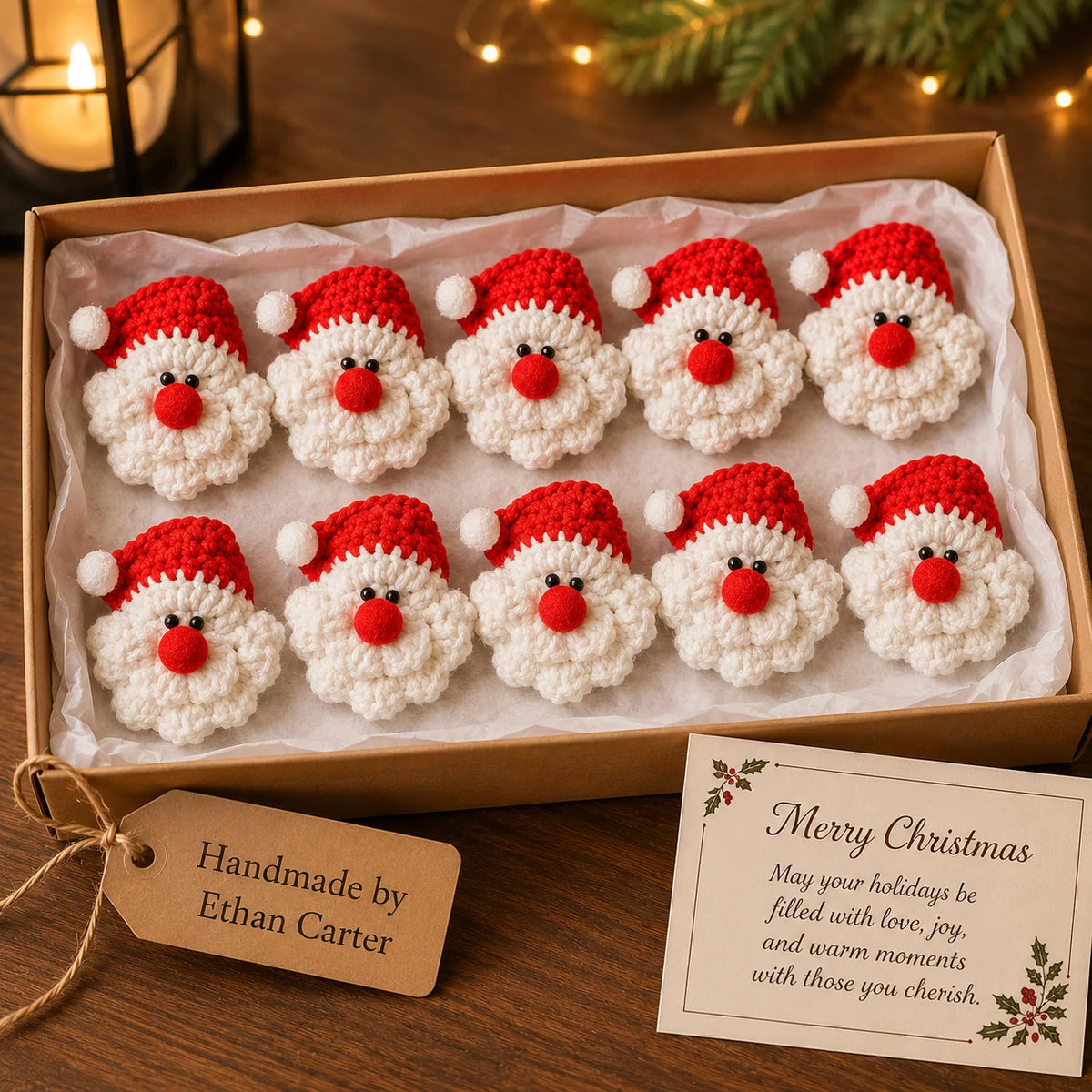 🎅100% Handmade Crochet Santa Ornament  - The Best Christmas Gift