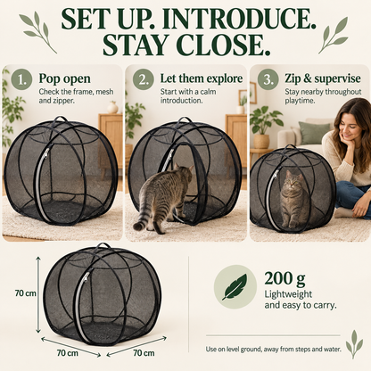 🔥 Today 50% Off!!!🐱360° Panoramic Pop-Up Rolling Cat Playpen Ball🐾