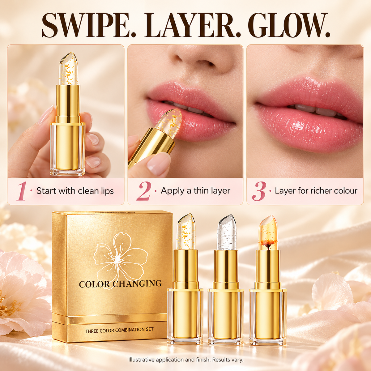 💄 Crystal Clear Color-Changing Lipstick — Your Everyday Rosy Glow