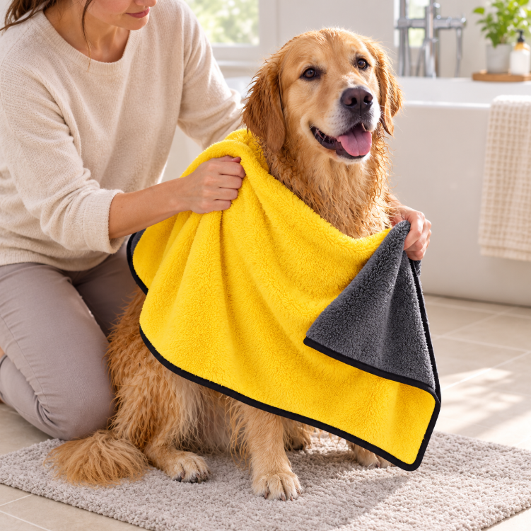 Microfiber Pet Drying Towel – Soft & Absorbent for Dogs and Cats