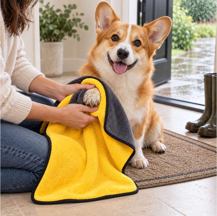 Microfiber Pet Drying Towel – Soft & Absorbent for Dogs and Cats