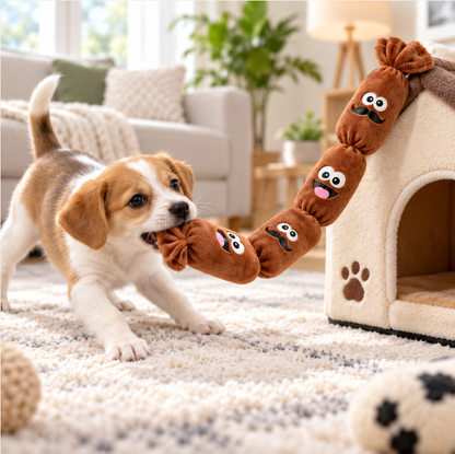 Squeaky Sausage Dog Toy – Interactive Plush Chew Toy for Tugging, Biting & Boredom Relief